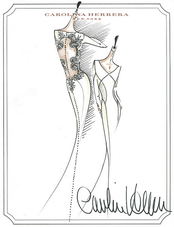 600x780 The Sketch From Carolina Herrera To The Twilight Wedding Dress