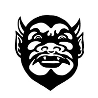 200x200 Black And White Evil Stare With Isolated Red Eyes Stock Photos