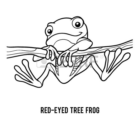 450x396 Coloring Book For Children, Red Eyed Tree Frog Royalty Free