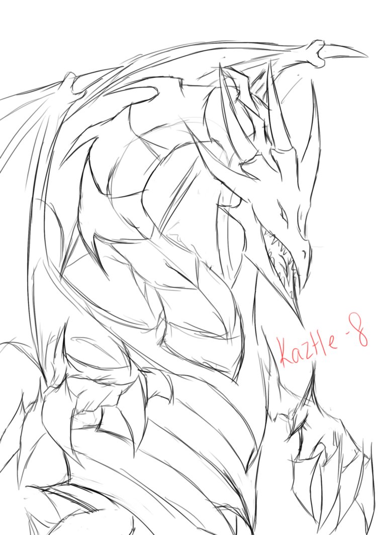 752x1063 Sketch 1 Red Eyes Black Dragon By Lightenddragon