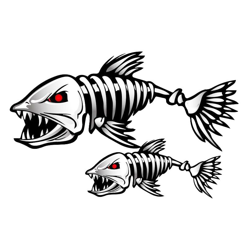 800x800 1525cm Red Eyes Black Scary Shark Fish Skeleton Badge Car Styling