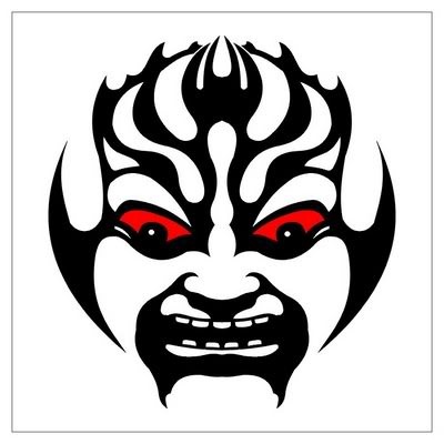 400x400 Tattoo Of Evil Black Mask With Red Eyes