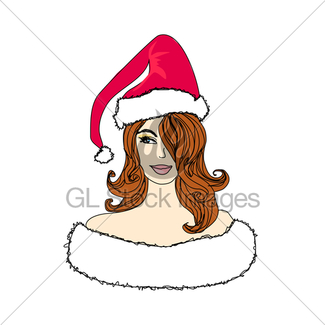 325x325 Pretty Girl In Christmas Costume Gl Stock Images