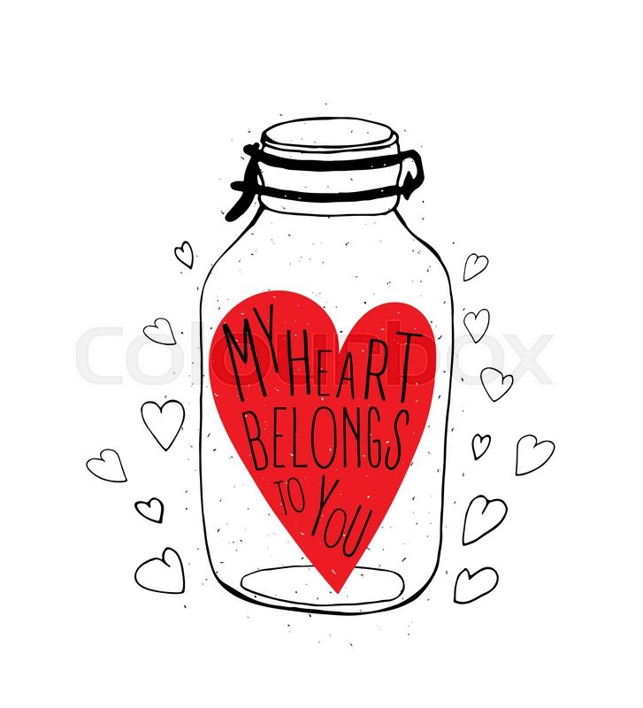 727x800 Valentine Card. Greeting Illustration On Valentineamp's Day