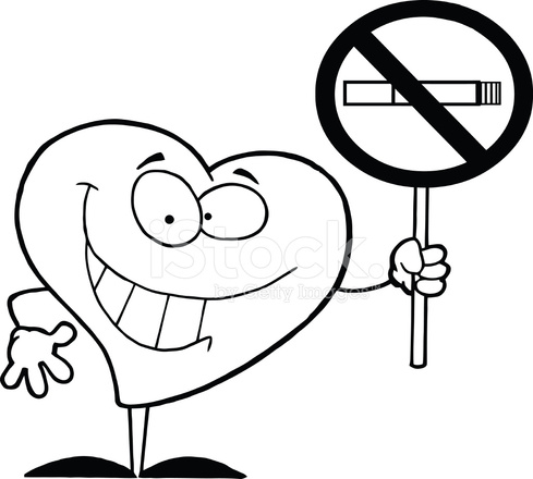 489x440 Black And White Red Heart Holds No Smoking Sign Stock Vector