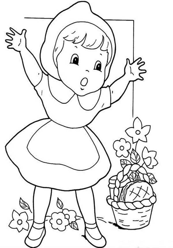 600x859 How To Draw Little Red Riding Hood Coloring Pages Batch Coloring