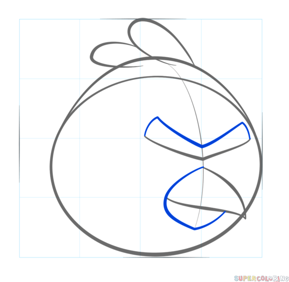 591x575 How To Draw Red Bird From Angry Bird Step By Step Drawing Tutorials