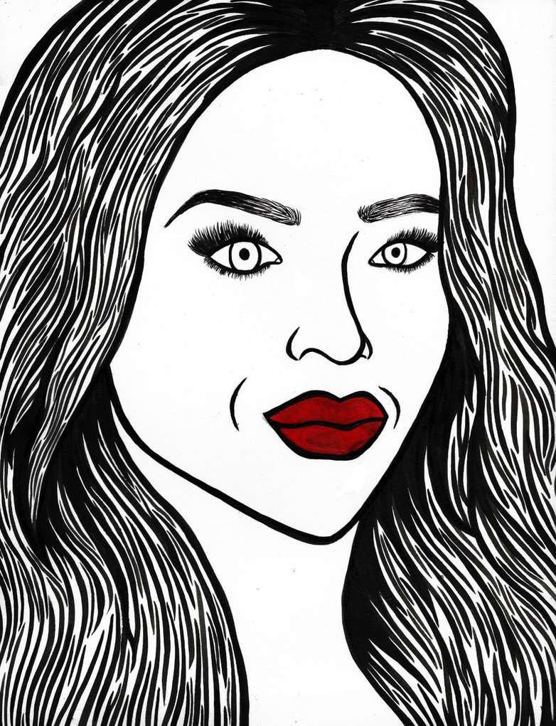782x1021 Red Lips Pen And Ink W Acrylic Paint By Tayloryoungart