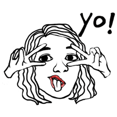240x240 Red Lips Girls Line Stickers Line Store