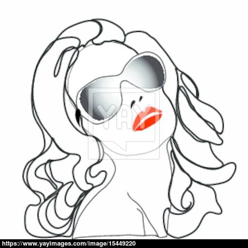 512x512 Woman With Sun Glasses And Red Lips Vector
