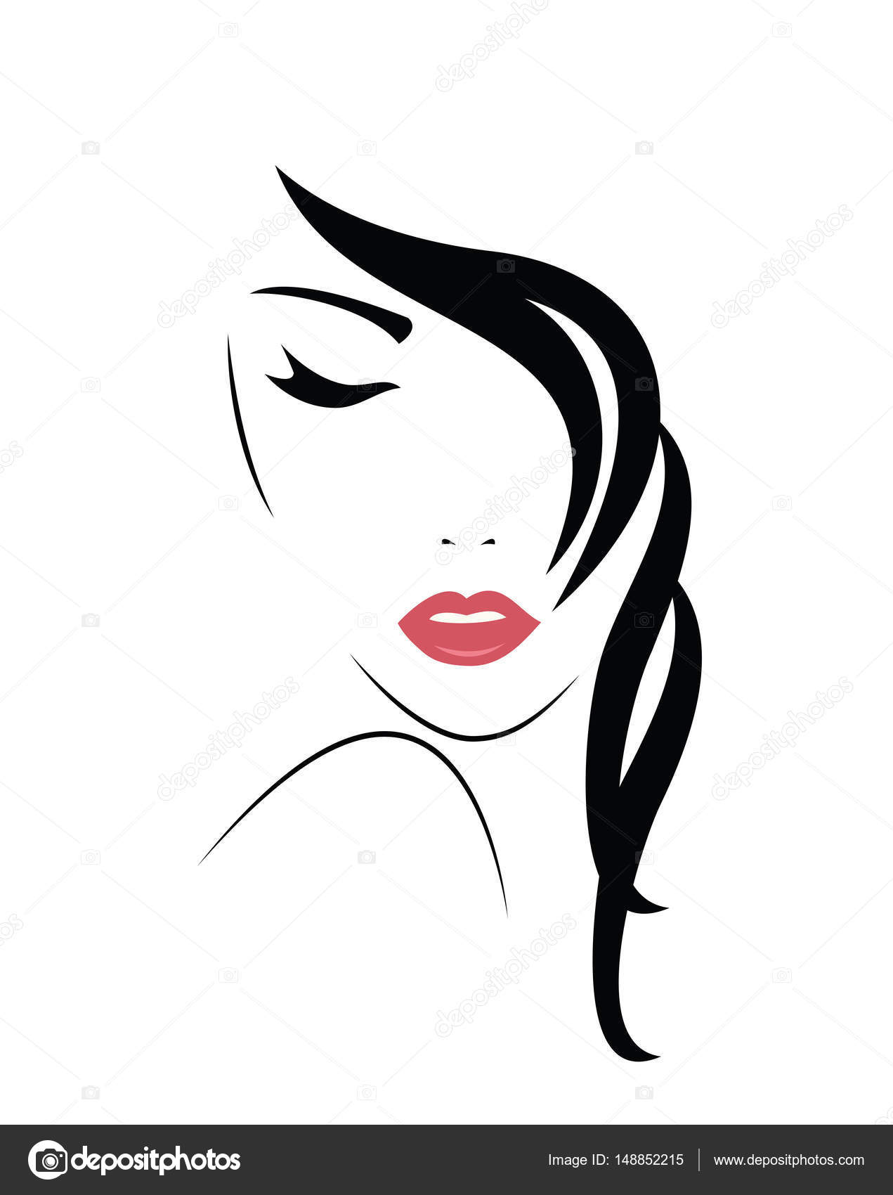 1271x1700 Young Woman Face Avatar Stock Vector Lagodka