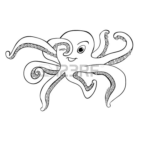 450x450 Pink Seamless Pattern Red Octopus With A Smile Child Vector