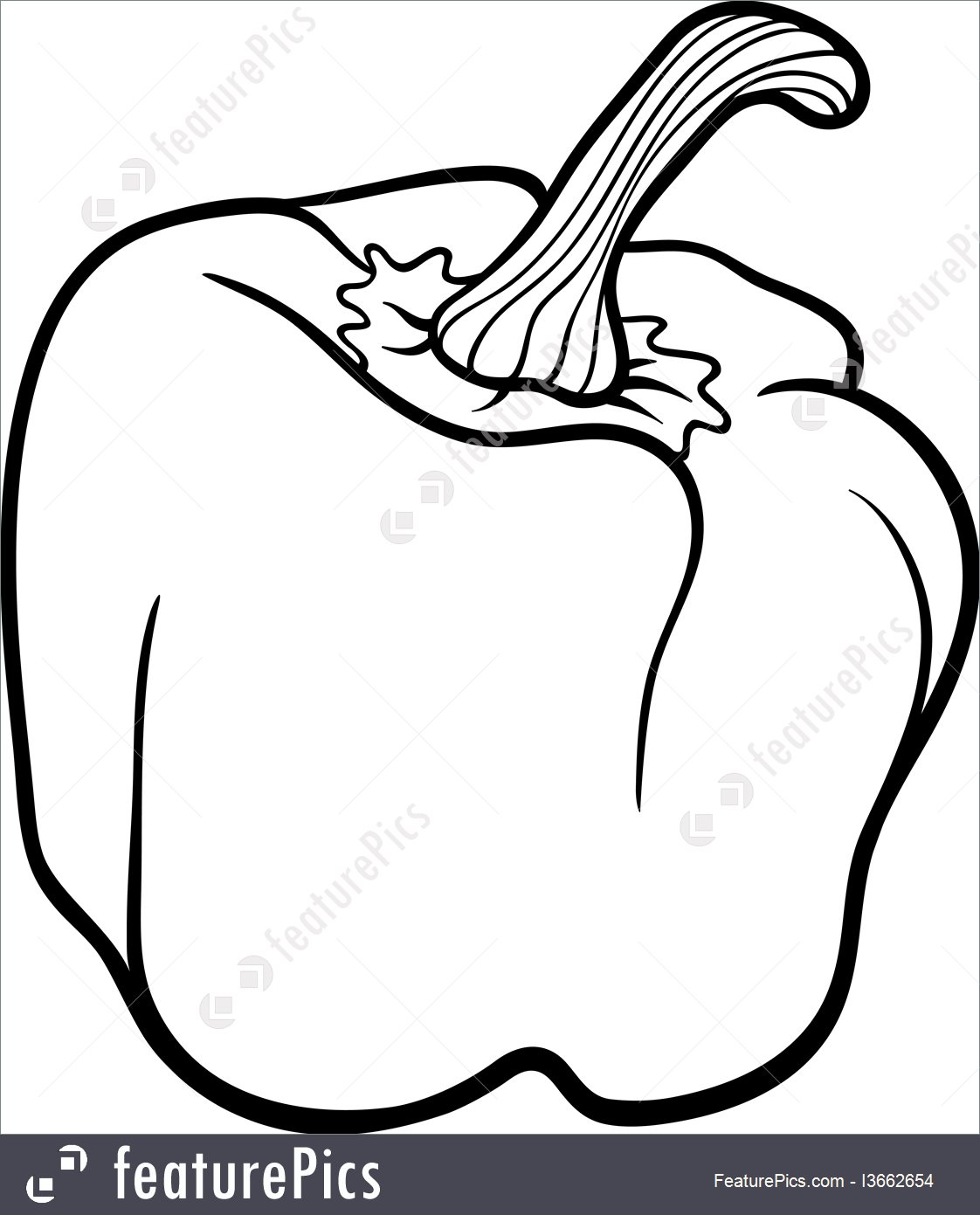 1122x1391 Food Pepper Vegetable Cartoon For Coloring Book