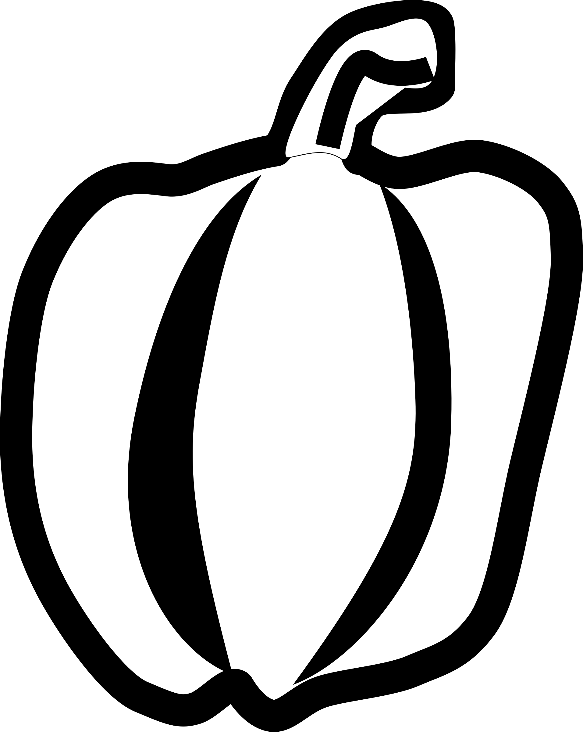 1913x2400 Green Pepper Clipart Black And White