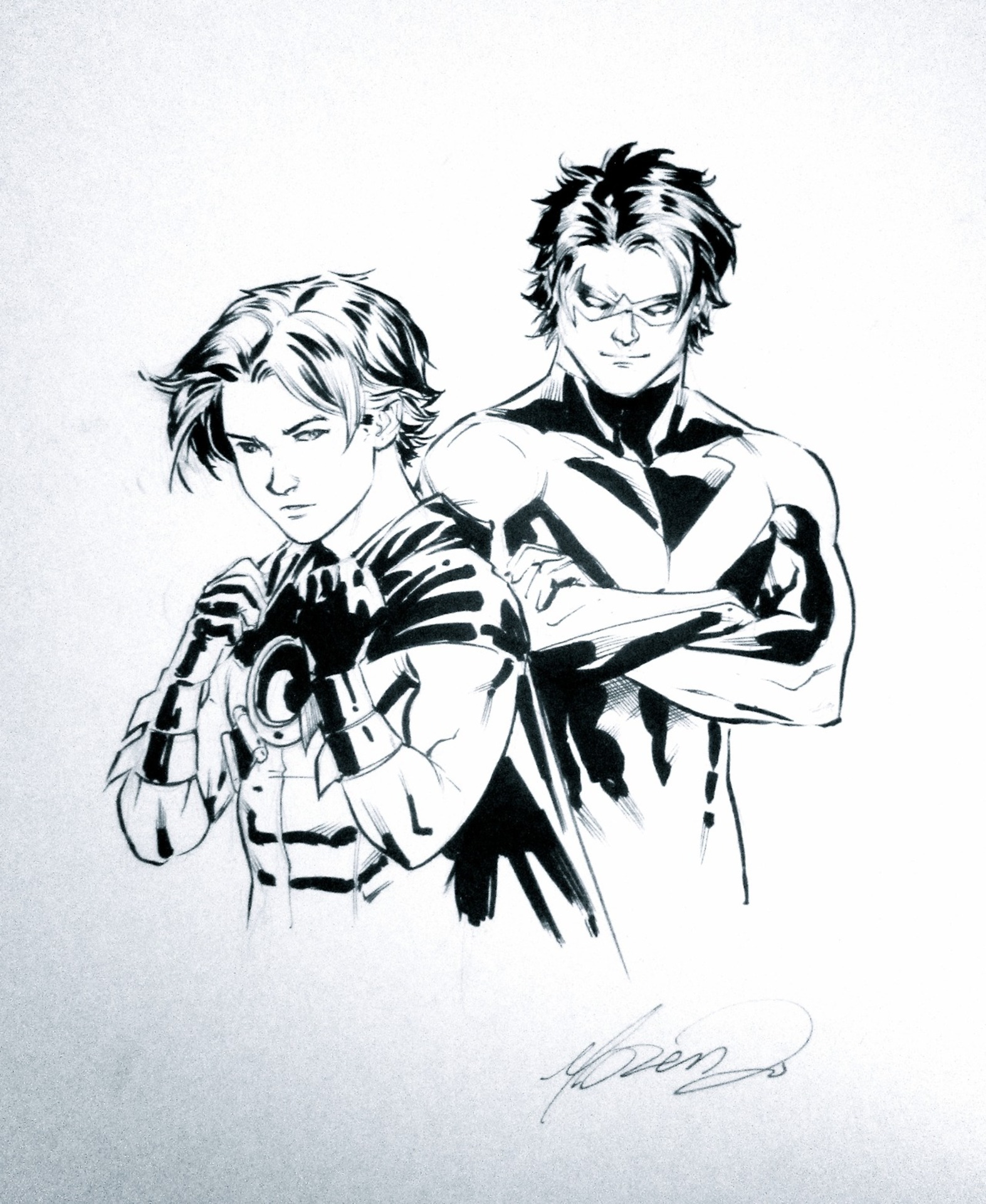 1573x1920 Nightwing And Red Robin By Marcus To Awesome Comic Art