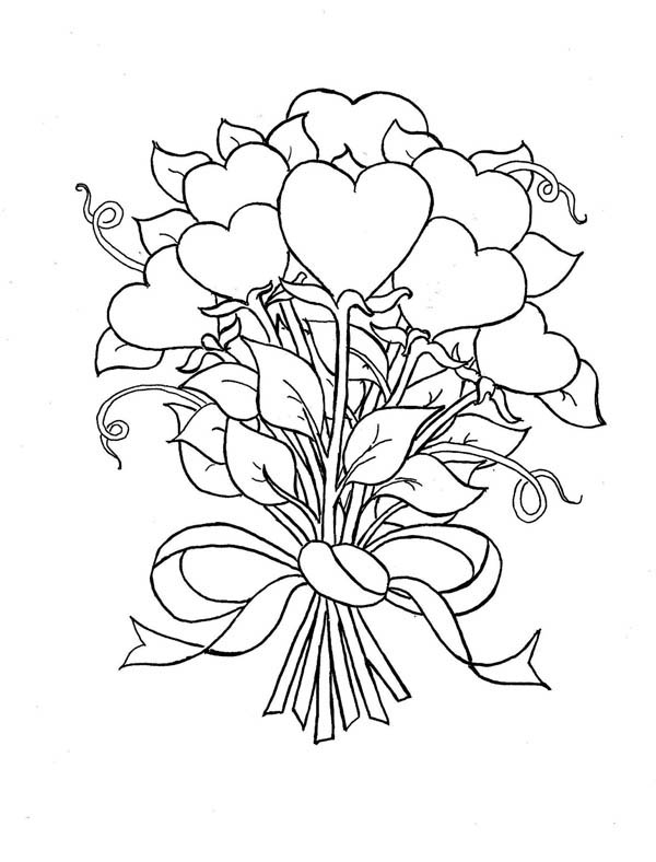 600x788 Rose Petals Bouquet Coloring Pages Printable Rose Petals