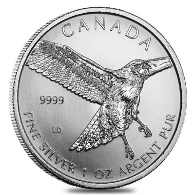 400x400 2015 1 Oz Silver Canadian Red Tailed Hawk
