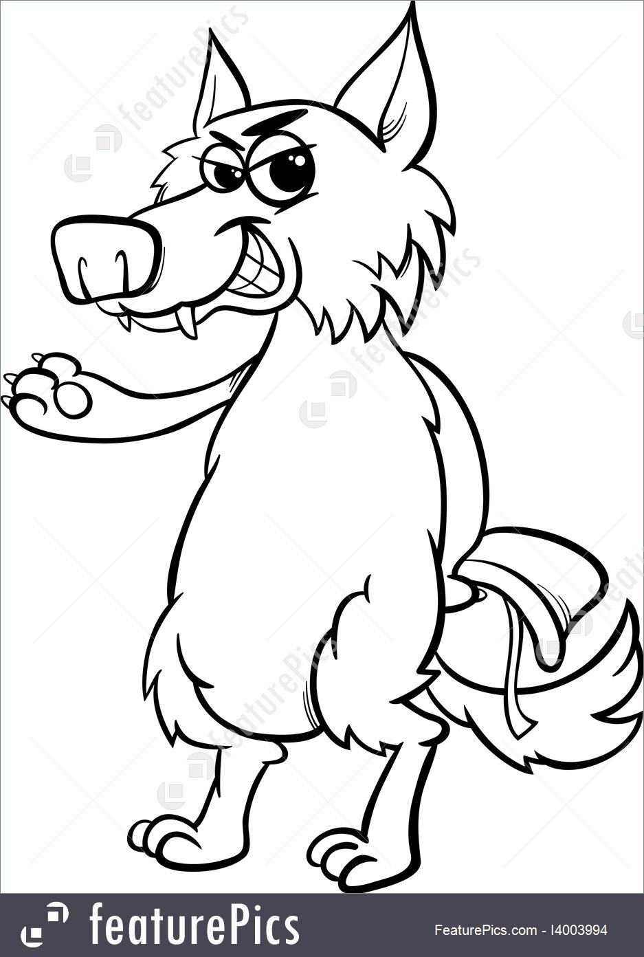 937x1392 Fairy Tale Wolf Coloring Page Illustration