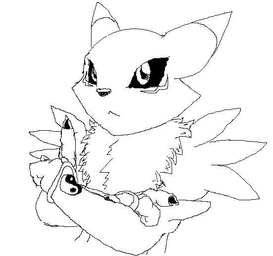 552x519 Renamon Black And White By Robin Redcoat