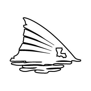 300x300 Redfish Tail With Louisiana Spot Decal Vinyl Sticker Light Colors