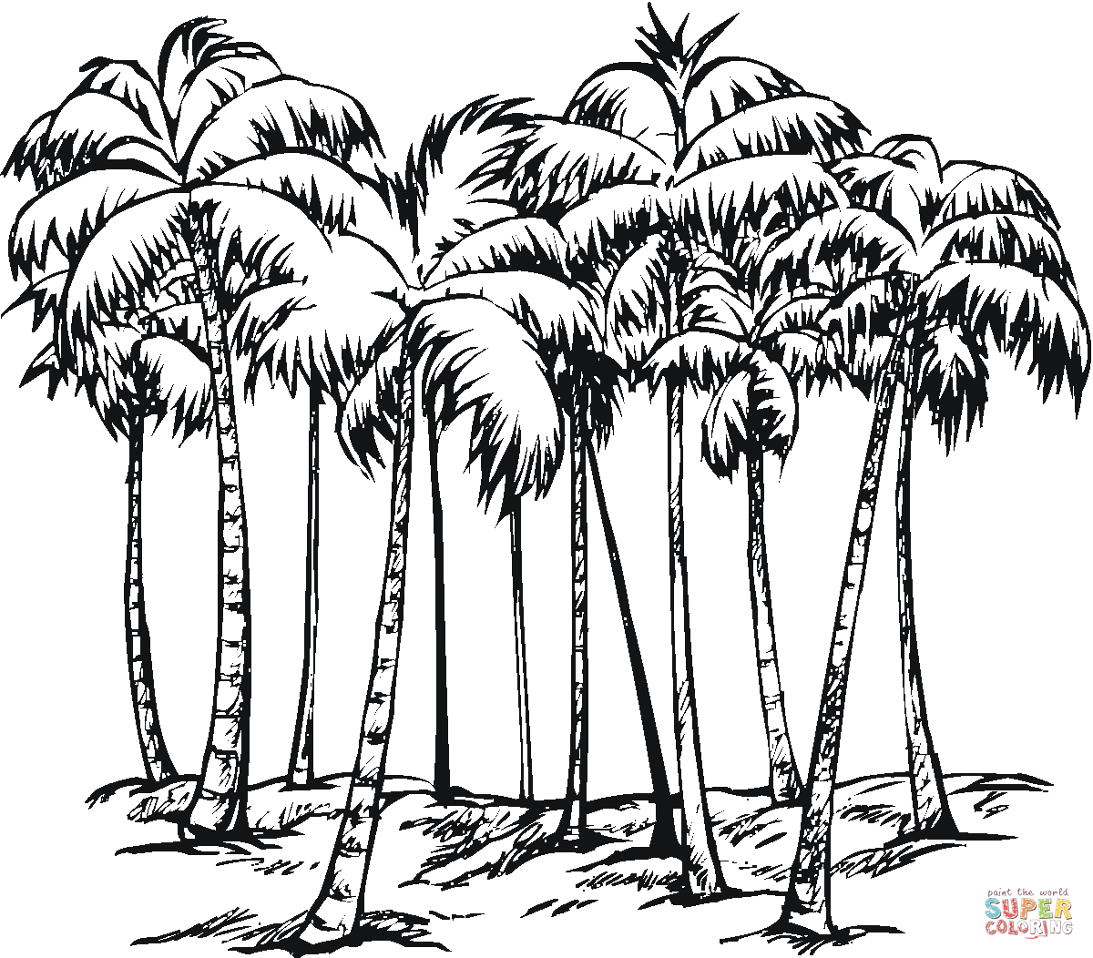 1200x1052 Some Of Coconut Palms Coloring Page Free Printable Coloring Pages