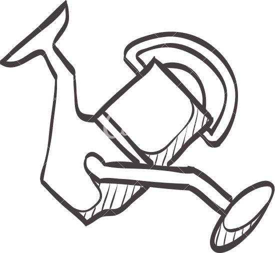 550x506 Sketch Icon Of A Fishing Reel