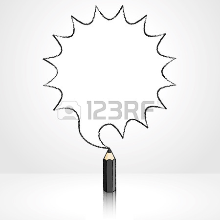 450x450 Black Pencil With Reflection Drawing Question Mark In Starburst