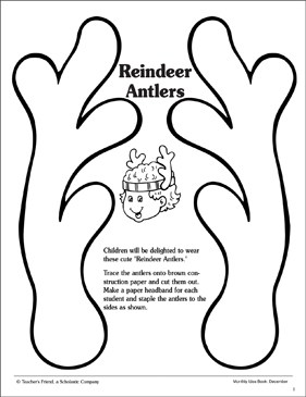 281x365 Reindeer Antlers Pattern Printable Arts, Crafts And Skills Sheets