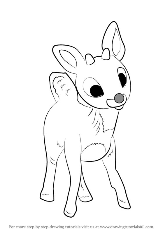 566x800 Learn How To Draw Rudolph The Red Nosed Reindeer (Other Creatures
