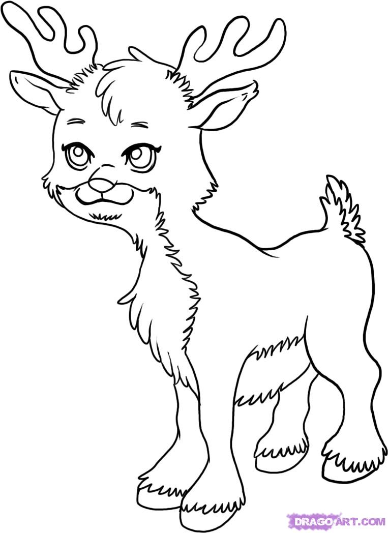 763x1048 Reindeer Drawings Reindeer Template