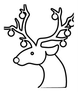 250x294 Free Pdf 13 Christmas Reindeer Coloring Pages [Face, Antlers, Cute]