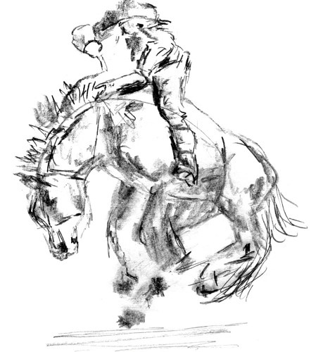 442x500 Rodeo Horse Sketch, Part 3 So Much To Do, So Little Time