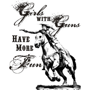 300x300 Girls With Guns Have More Fun Mounted Shooing Rodeo Quarter Horse