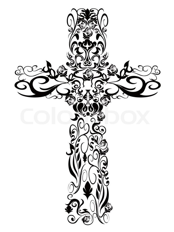 600x800 Christian Pattern Cross Decoration Design Stock Vector Colourbox