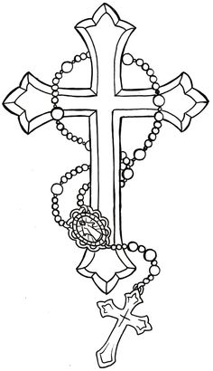 236x410 Neat Tattoo'S, Tattoo's Idea 3, Crosses With Rosary Tattoo'S