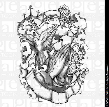 374x367 Vector Christian Tattoo Sleeve Illustration Containing Religious