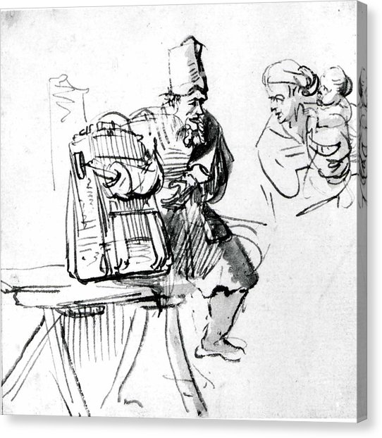 542x622 A Hawker Showing An Animal In A Cage Drawing By School