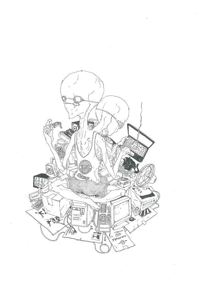 636x900 Computer Repair Drawing By Adam Lombard