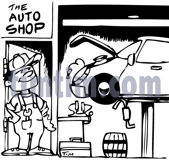 570x563 Free Drawing Of Car Repair Bw From The Category Cars Trucks Buses