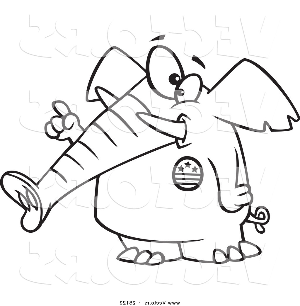 1024x1044 Republican Elephant Coloring Page Vector Of A Cartoon Republican