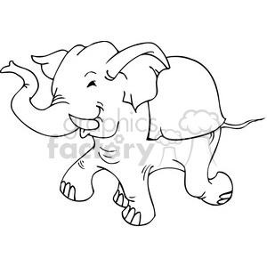 300x300 Royalty Free Black And White Republican Elephant Cartoon 385784