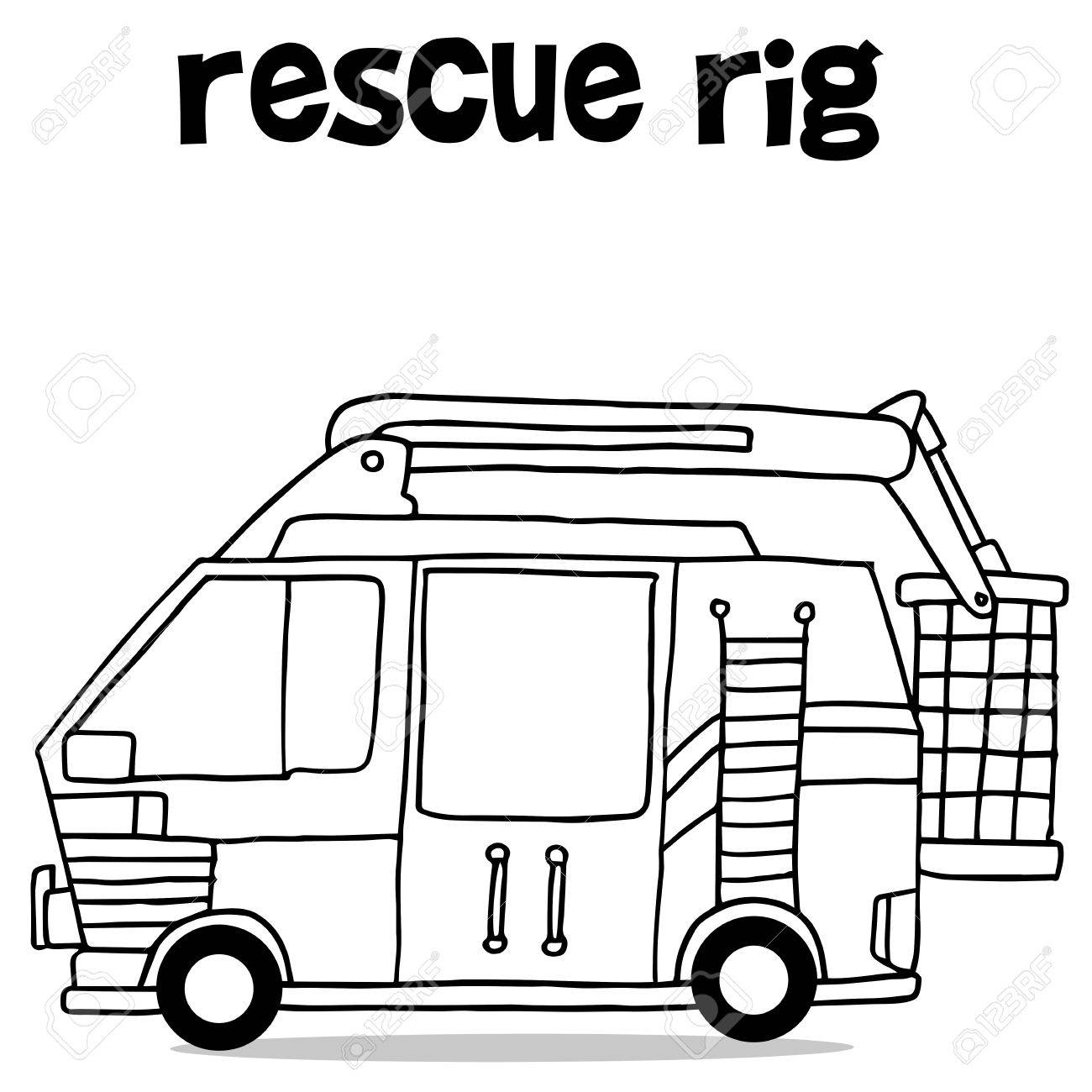 1300x1300 Hand Draw Of Rescue Rig Royalty Free Cliparts, Vectors, And Stock