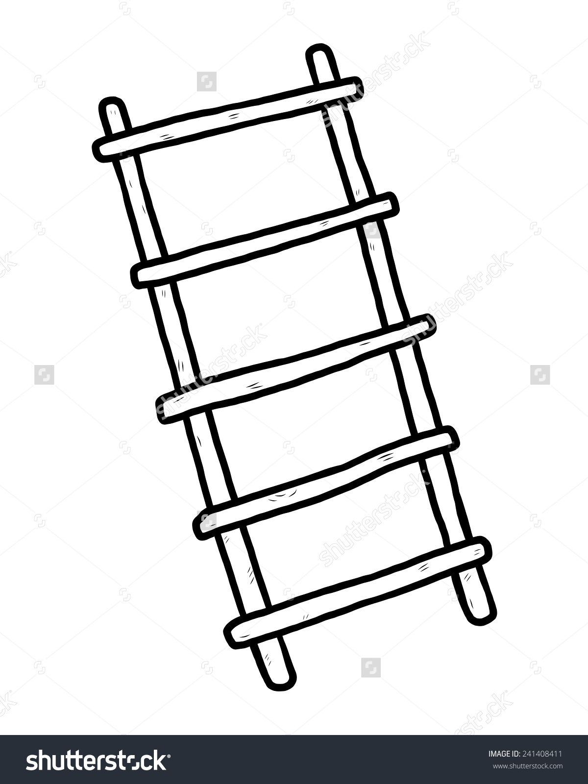 1200x1600 Ladder Cartoon Vector Illustration Black White Stock And Hand