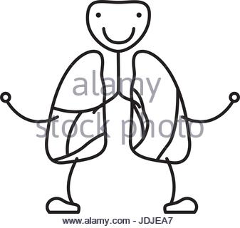 337x320 Hand Drawing Contour Respiratory System Stock Vector Art