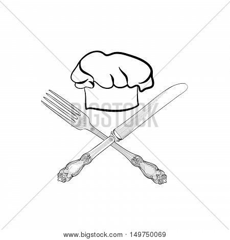 450x470 Chef Cook Hat Fork Knife Hand Vector Amp Photo Bigstock