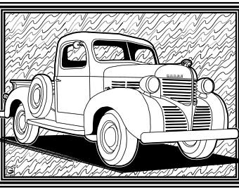 340x270 Old Cars Coloring Etsy