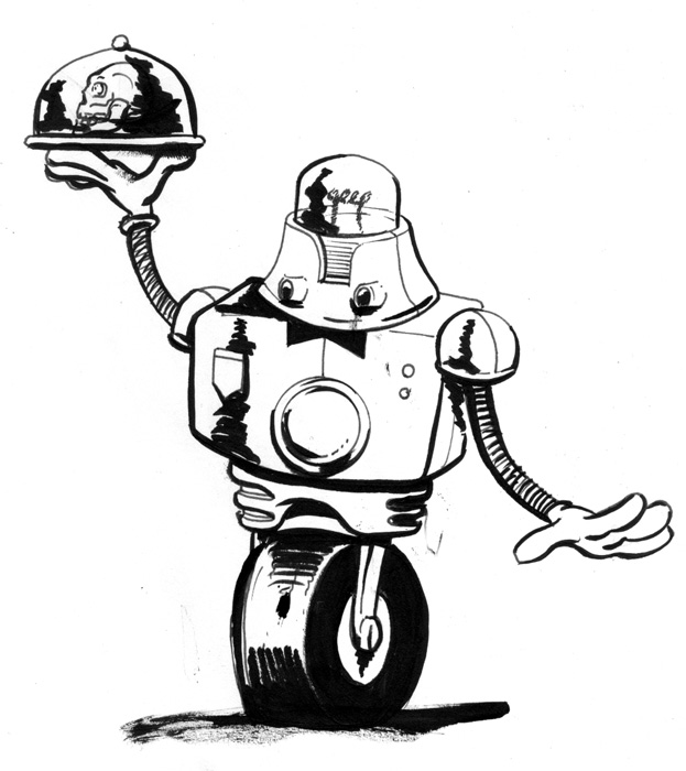 623x700 Sketch Please Retro Robot