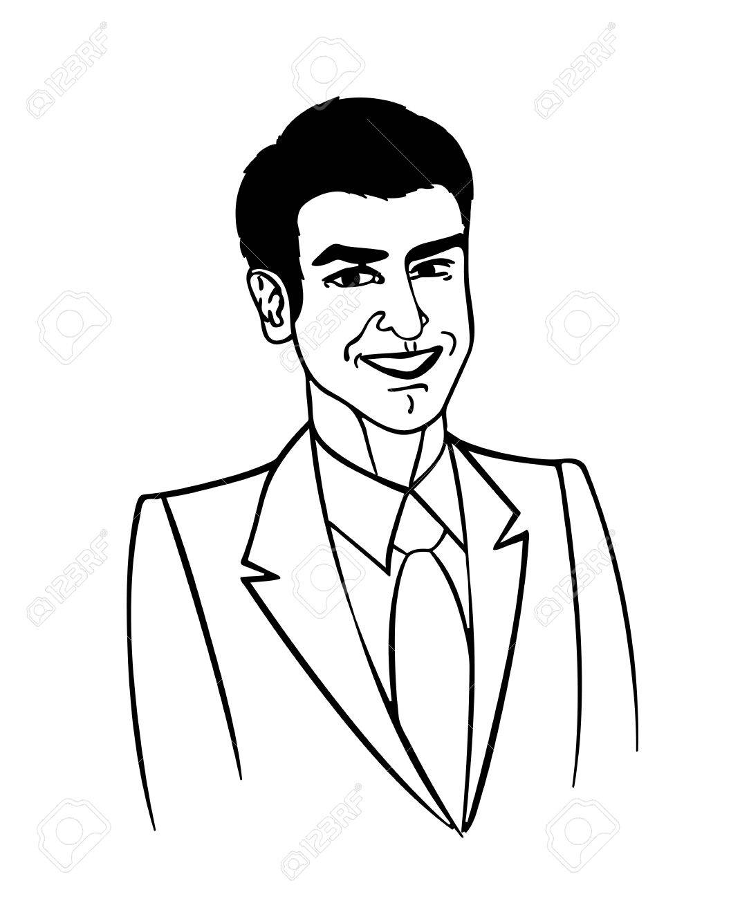 1083x1300 Vintage Retro Man Sketch Over White Background Royalty Free
