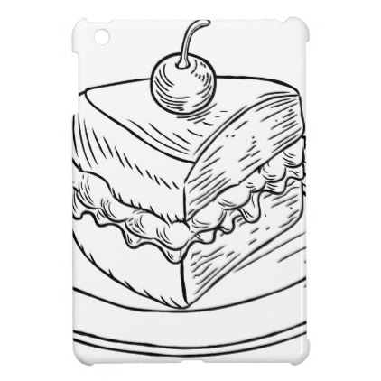 422x422 Cake Slice Vintage Retro Woodcut Style Ipad Mini Cases