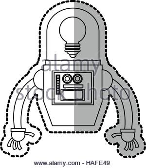300x344 Isolated Robot Cartoon Design Stock Vector Art Amp Illustration